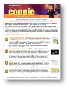 Connie Podesta Leverage the Momentum Connie Podesta Leverage the Momentum